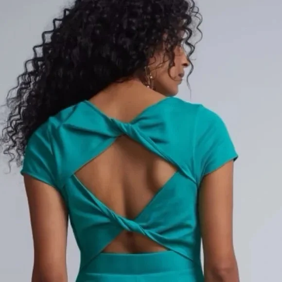 New York & Co. | Twist-Back Shift Dress - City Knits Seas of Teal Size XXL - Picture 7 of 7